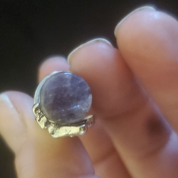 *$15 Sale* New Silver Wrapped Dragon Chevron Amethyst Column Pendant. - Picture 3 of 9